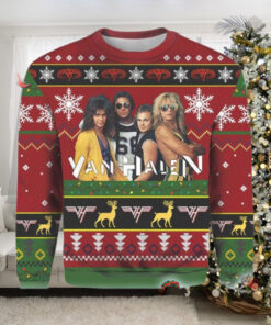 Van Halen Band Member Photo You Miss Your Drink Knitted Ugly Christmas Sweater