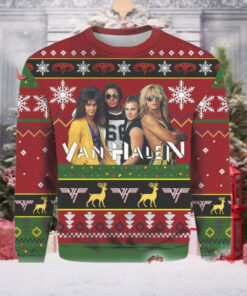 Van Halen Band Member Photo You Miss Your Drink Knitted Ugly Christmas Sweater