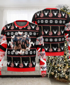 Van Halen Band Photo Xmas Wreath Detail Gifts 2024 Ugly Christmas Sweater