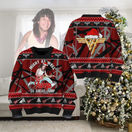 Van Halen Eddie Might As Well Jump Go A Head Jump 2024 Holiday Ugly Christmas Sweater