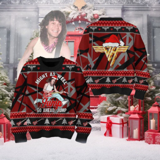 Van Halen Eddie Might As Well Jump Go A Head Jump 2024 Holiday Ugly Christmas Sweater