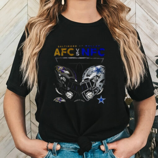 Official Baltimore Ravens vs. Dallas Cowboys AFC vs NFC 2024 Game Day T Shirt