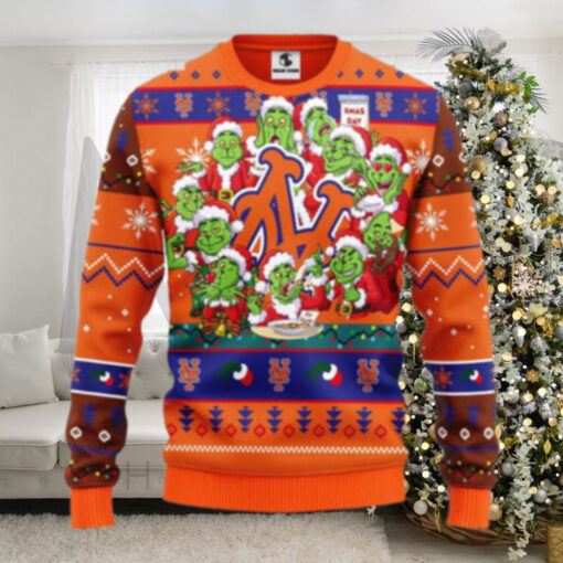 12 Grinch Xmas Day NY Mets Ugly Christmas Sweater