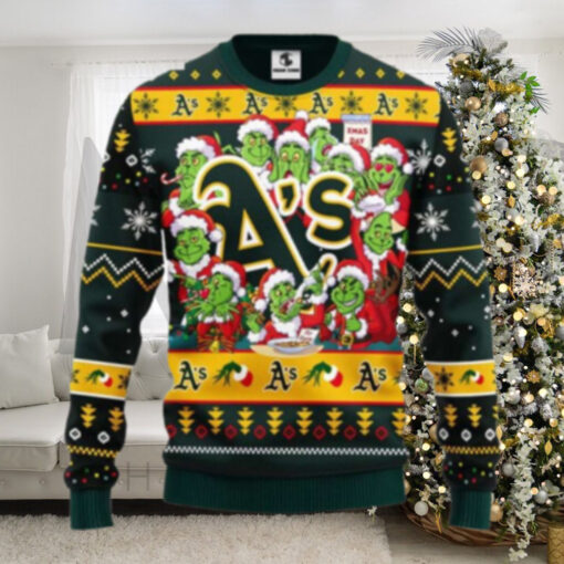 12 Grinch Xmas Day Oakland A’s Ugly Christmas Sweater