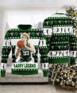 33 Larry Legend Basketball For Unisex Ugly Christmas Sweater