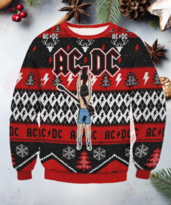 AC DC Rock Band Chirstmas Gifts 2024 Xmas For Family And Friends Ugly Sweater