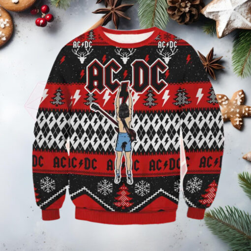 AC DC Rock Band Chirstmas Gifts 2024 Xmas For Family And Friends Ugly Sweater