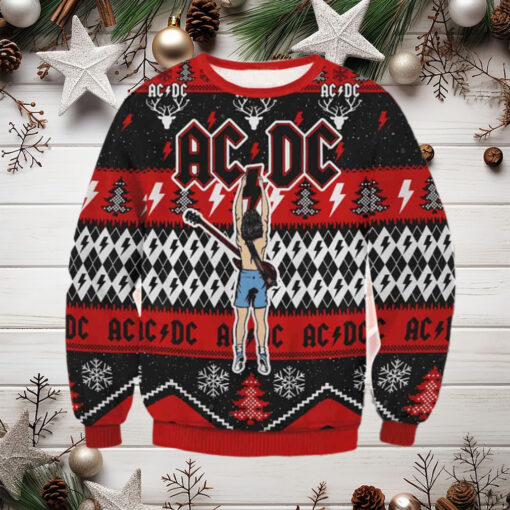 AC DC Rock Band Chirstmas Gifts 2024 Xmas For Family And Friends Ugly Sweater