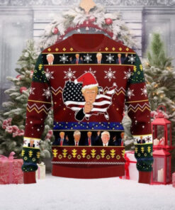 American Flag Donald Trump Ugly Sweater Gift For Family Ugly Christmas Sweater