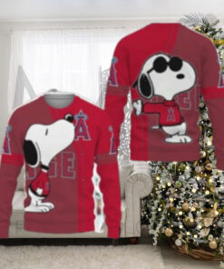 Angels Christmas Sweater Snoopy With Sunglasses Fun Design