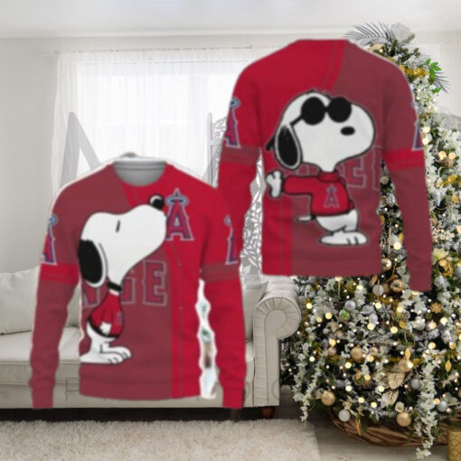 Angels Christmas Sweater Snoopy With Sunglasses Fun Design