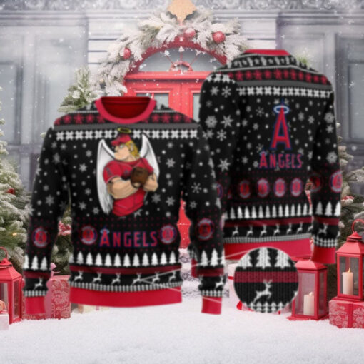 Angels Ugly Christmas Sweater Baseball Angel Character Holiday Theme