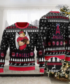 Angels Ugly Christmas Sweater Baseball Angel Character Holiday Theme