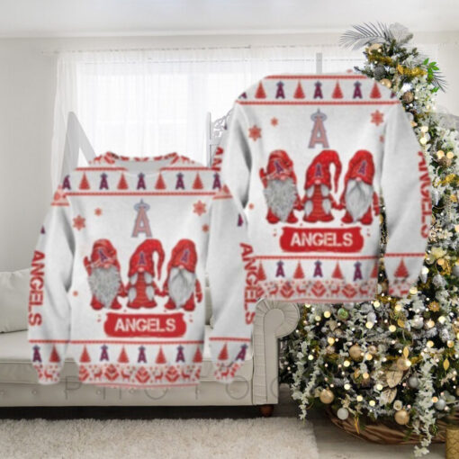 Angels Ugly Christmas Sweater With Santa Gnomes Festive Design