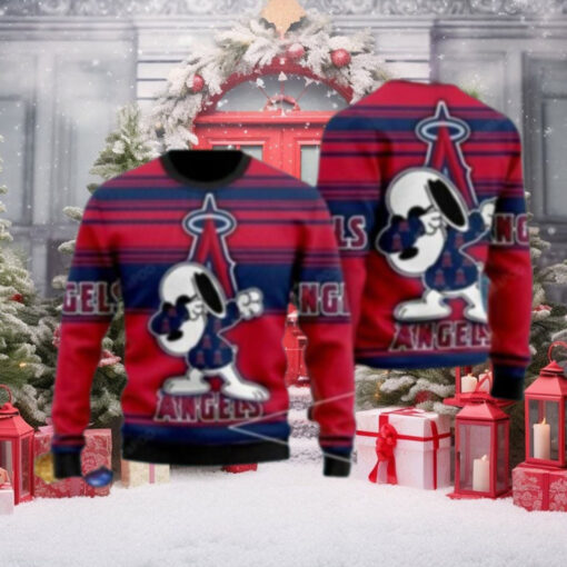 Angels Ugly Christmas Sweater With Snoopy Dabbing Festive Look