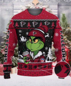 Atlanta Falcons The Grinch Drink Coffee Ugly Christmas Sweater