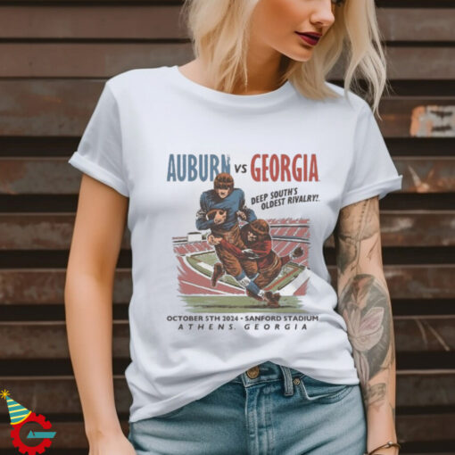 Auburn Tigers Vs Georgia Bulldogs Deep South’s Oldest Rivalry October 5th 2024 Sanford Stadium T shirt