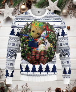 Baby Groot Detroit Tigers Christmas Wreath Sweater