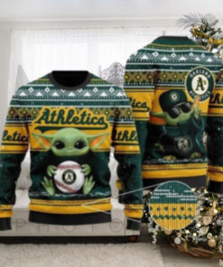 Baby Yoda Baseball Oakland Athletics Ugly Christmas Sweater