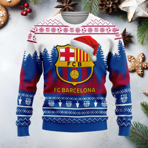 Barça Ugly Christmas Sweater , Unisex Wool Sweater