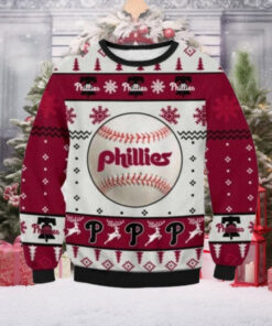 Baseball Print Philadelphia Phillies Ugly Christmas Sweater