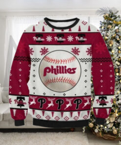 Baseball Print Philadelphia Phillies Ugly Christmas Sweater