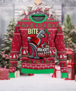 Bite My Merry XmASS Ugly Christmas Sweater