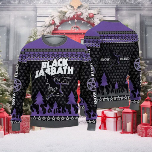 Black Sabbath Henry The Winged Demon Snow Blind Ugly Christmas Sweater