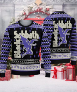 Black Sabbath Mascot Henry Knitted Black And Purple Fans Gift Ugly Christmas Sweater