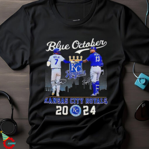 Blue October Kansas City Royals Bobby Witt Jr. and Salvador Perez signature 2024 shirt