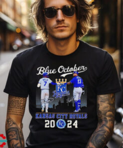 Blue October Kansas City Royals Bobby Witt Jr. and Salvador Perez signature 2024 shirt