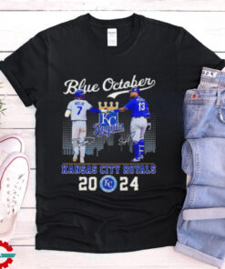 Blue October Kansas City Royals Bobby Witt Jr. and Salvador Perez signature 2024 shirt