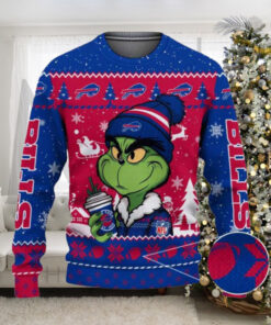 Buffalo Bills The Grinch Drink Coffee Ugly Christmas Sweater