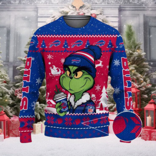 Buffalo Bills The Grinch Drink Coffee Ugly Christmas Sweater