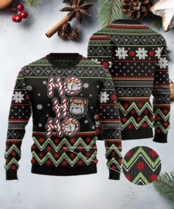 Bulldog HO HO HO Ugly Christmas Sweater