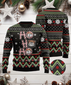 Bulldog HO HO HO Ugly Christmas Sweater