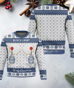 Busch Light Titties Funny Chirstmas Gifts 2024 Xmas For Family And Friends Ugly Sweater