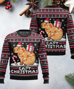 Capybara Chirstmas Gifts 2024 Xmas For Family And Friends Ugly Sweater