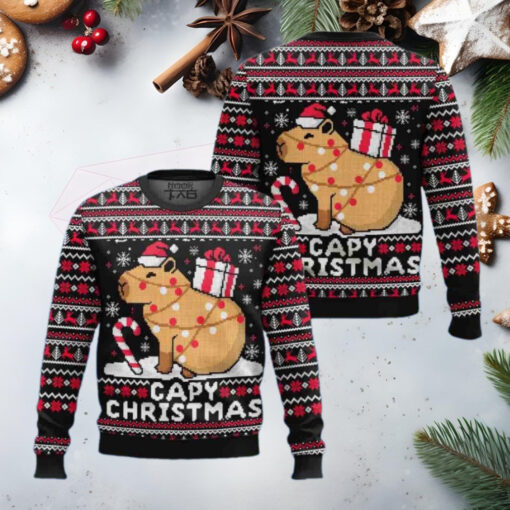 Capybara Chirstmas Gifts 2024 Xmas For Family And Friends Ugly Sweater