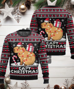 Capybara Chirstmas Gifts 2024 Xmas For Family And Friends Ugly Sweater