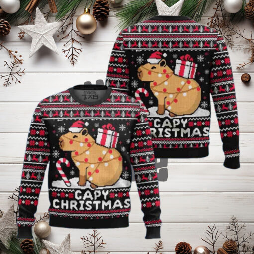 Capybara Chirstmas Gifts 2024 Xmas For Family And Friends Ugly Sweater