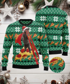 Cat Pizza Ugly Christmas Sweater