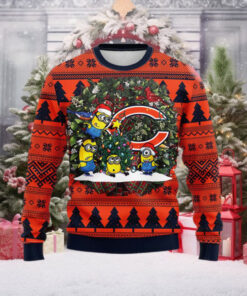 Chicago Bears Minion NFL Christmas Ugly Sweater Chicago Bears Ugly Christmas Sweater Gift For Family Ugly Christmas Sweater