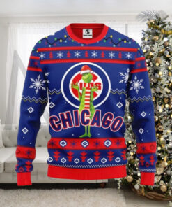 Chicago Cubs Grinch Ugly Christmas Sweater With Santa Hat