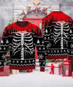 Christmas Lights Skeleton Ugly Christmas Sweater