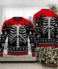 Christmas Lights Skeleton Ugly Christmas Sweater