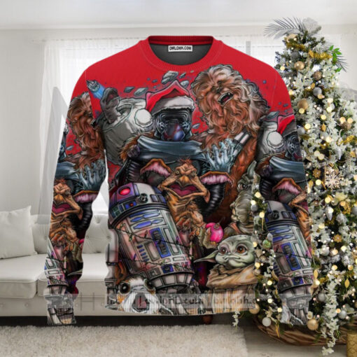 Christmas Star Wars Joy To The World Ugly Christmas Sweater, Star Wars Xmas Sweater