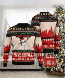 Christmas Time For Baseball Ugly Christmas Sweater