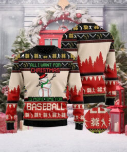 Christmas Time For Baseball Ugly Christmas Sweater