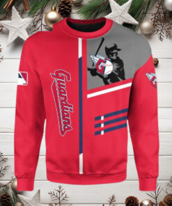 Cleveland Guardians Baseball Bat Player Ugly Christmas Sweater